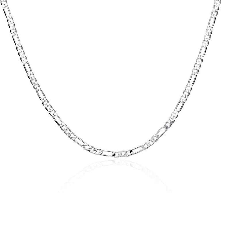 Lucky Silver - Silver Designer Figaro Chain 56cm 4mm - LOCAL STOCK - LSN102-22