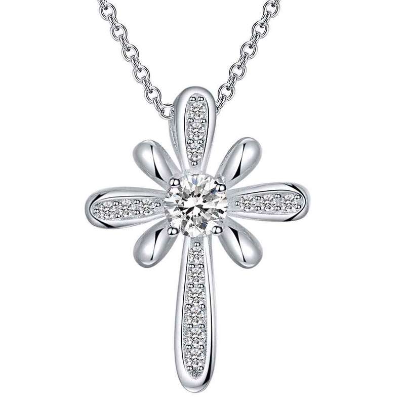 Silver Necklace LSN1196 - 2.5*3.3 18"