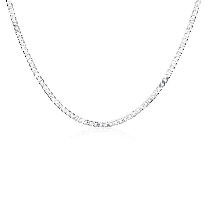 Lucky Silver - Silver Designer Curb Chain 28inch 4mm - LOCAL STOCK - LSN132-28 - 28IN / 4MM