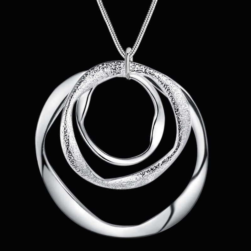 Lucky Silver - Silver Designer Three Ring Necklace - LOCAL STOCK - LSN200