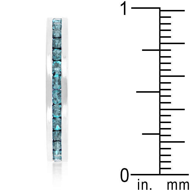 Lucky Silver - Silver Designer Stylish Stackable Crystal Aquamarine Ring -LOCAL STOCK - LSR-V32