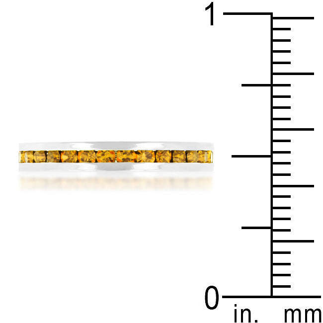 Lucky Silver - Silver Designer Stylish Stackable Yellow Crystal Ring - LOCAL STOCK - LSR-V61