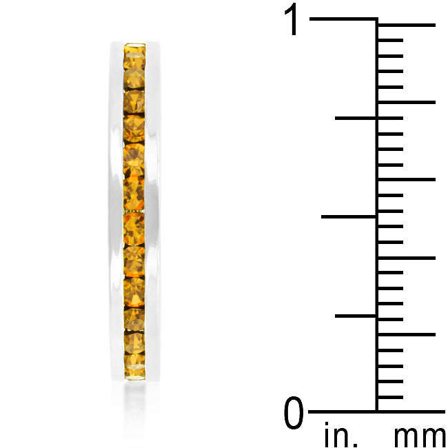 Lucky Silver - Silver Designer Stylish Stackable Yellow Crystal Ring - LOCAL STOCK - LSR-V61