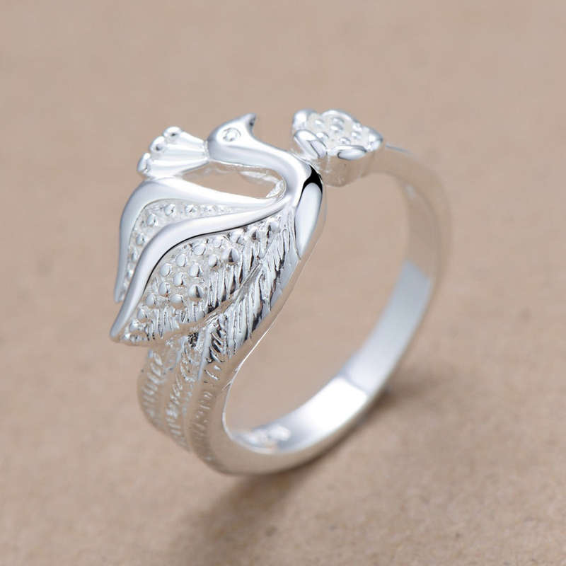 Lucky Silver - Silver Designer Unique Peacock Ring - LOCAL STOCK - LSR030