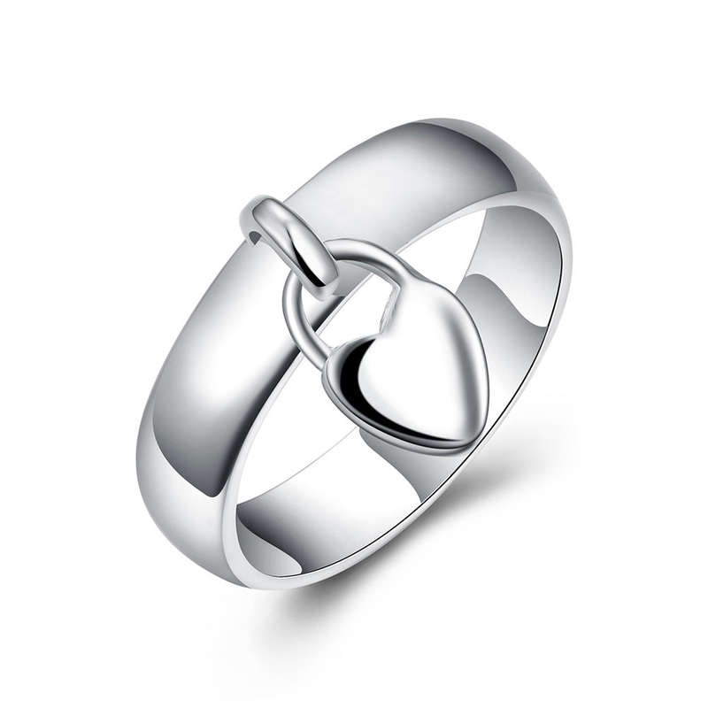 Lucky Silver - Silver Designer Heart Charm Ring - LOCAL STOCK - LSR133