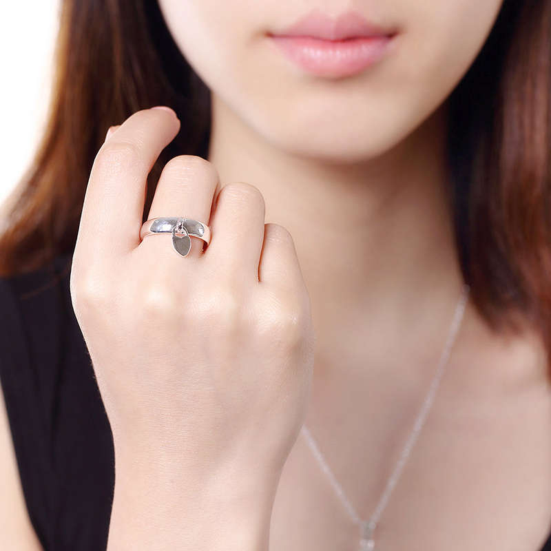 Lucky Silver - Silver Designer Heart Charm Ring - LOCAL STOCK - LSR133