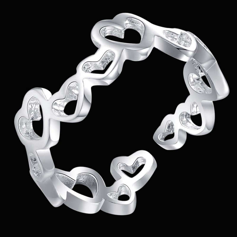 Lucky Silver - Silver Designer Small Heart Adjustable Ring - LOCAL STOCK - LSR203