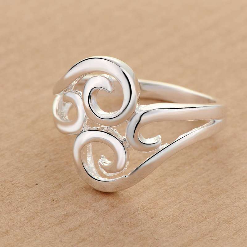 Lucky Silver - Silver Designer Swirl CurlContempory Ring - LOCAL STOCK - LSR221