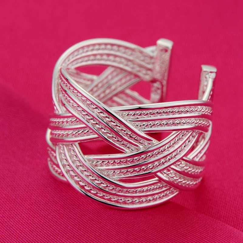 Lucky Silver - Silver Designer Open Weave Adjustable Ring - LOCAL STOCK - LSR235