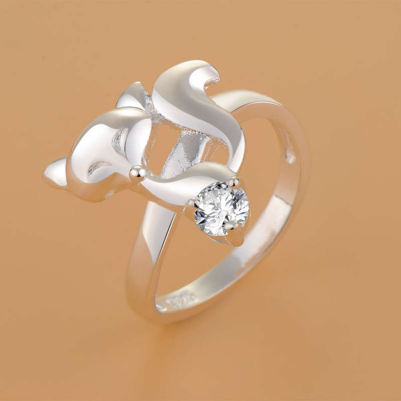Lucky Silver - Silver Designer Unique Fox Ring with Swarovski Crystal - LOCAL STOCK - LSR618