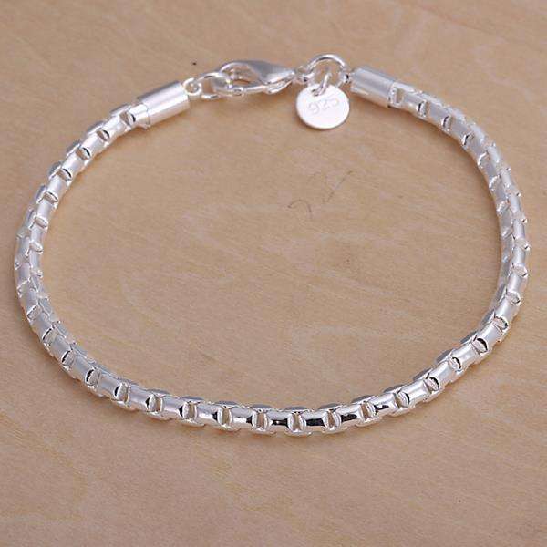 Lucky Silver - Silver Designer Round Track Link Bracelet - LOCAL STOCK