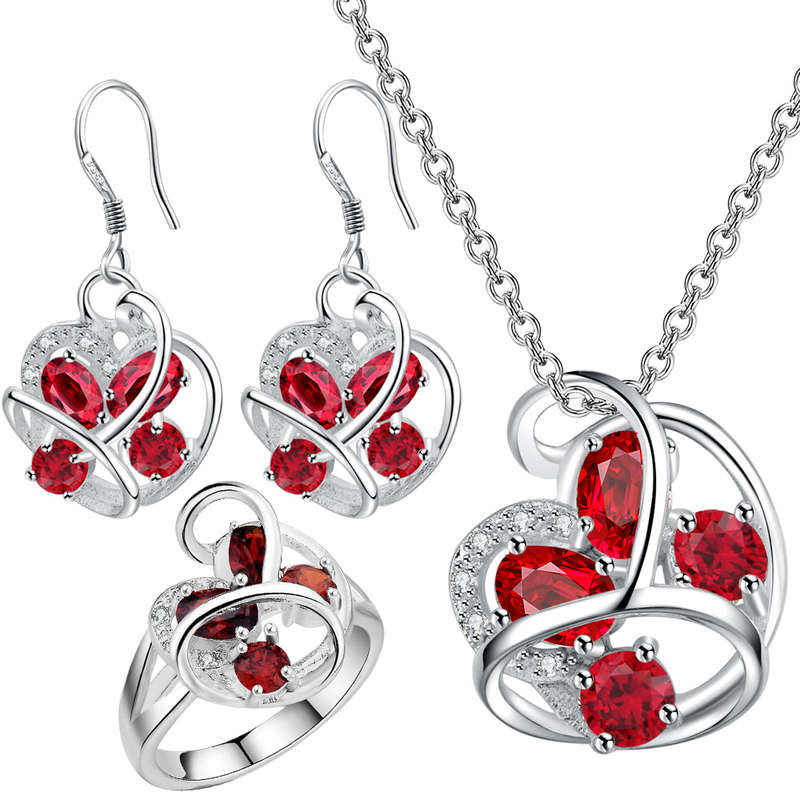 Silver Jewelry Set LST025 - E1.3*3.2N1.4*2.7