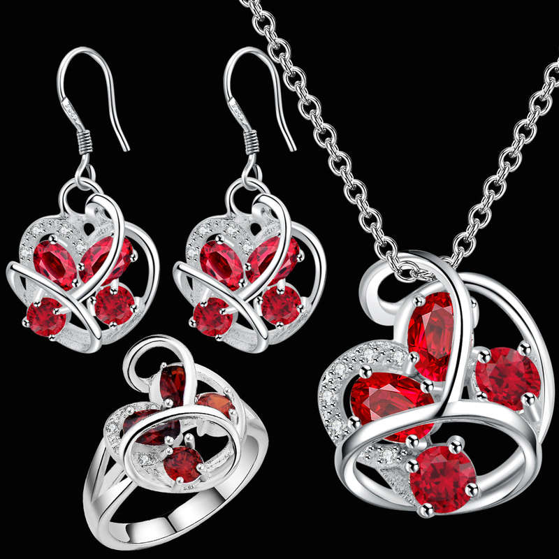Silver Jewelry Set LST025 - E1.3*3.2N1.4*2.7