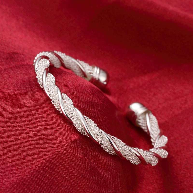 Lucky Silver - Silver Designer Spiral Open Cuff Bangle - LOCAL STOCK - LSB020