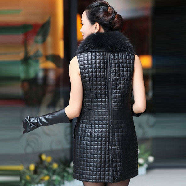 Women's Stylish Black Solid Blazer Vest - L / BLACK