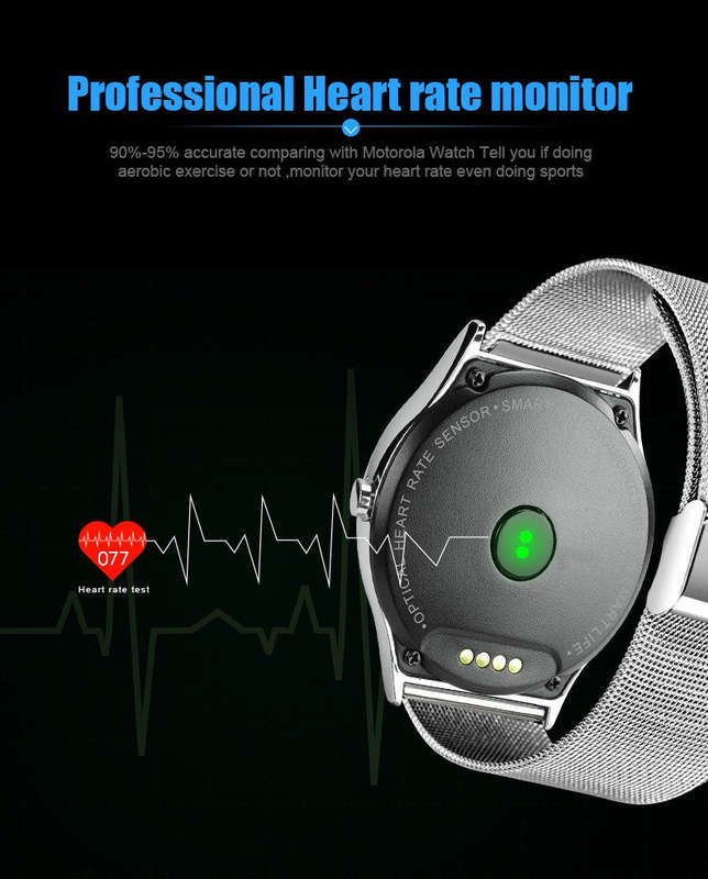 FBUS03 Smart Watch Heart-Rate Health-Mate For IOS/Android/iPhone - Silver