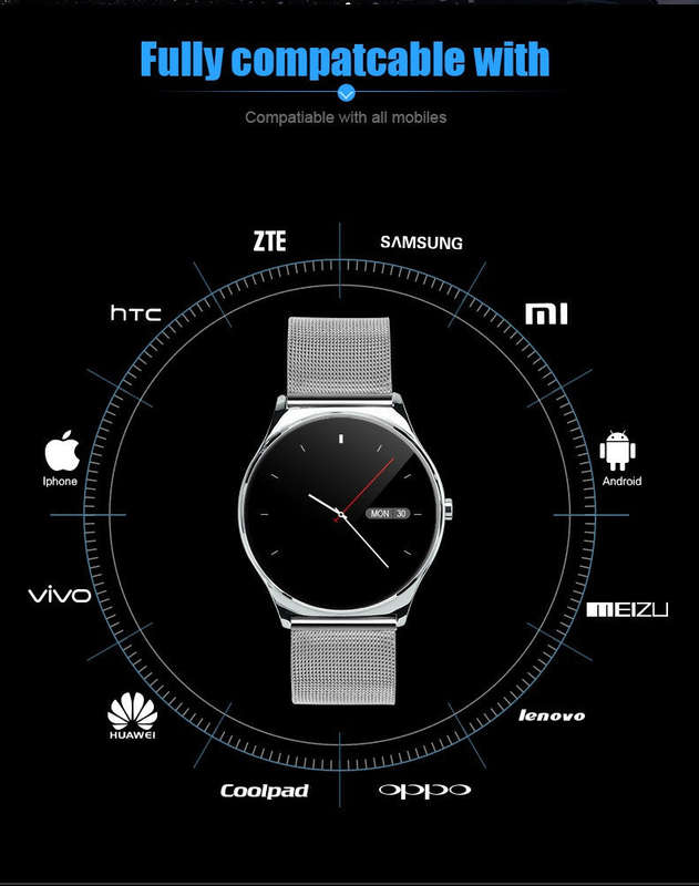 FBUS03 Smart Watch Heart-Rate Health-Mate For IOS/Android/iPhone - Silver