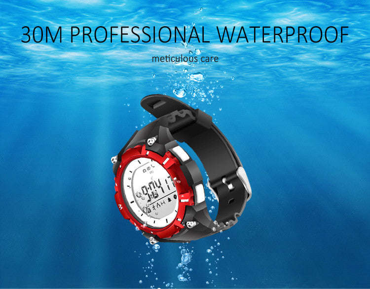 Waterproof Bluetooth Health & Fitness Tracker Sports Watch - Red