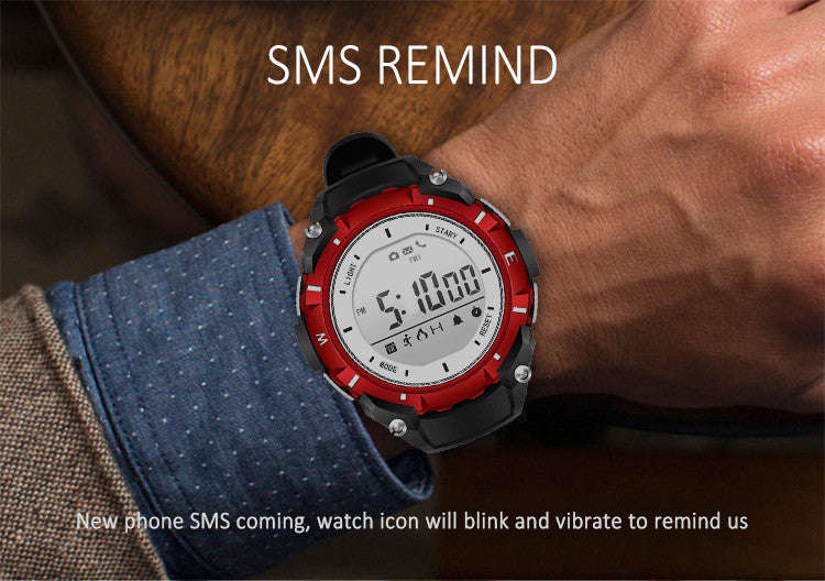 Waterproof Bluetooth Health & Fitness Tracker Sports Watch - Red