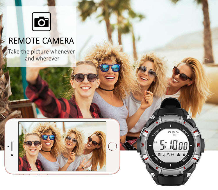 Waterproof Bluetooth Health & Fitness Tracker Sports Watch - Red