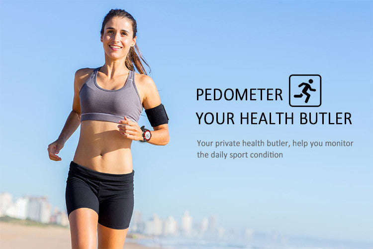 Waterproof Bluetooth Health & Fitness Tracker Sports Watch - Red