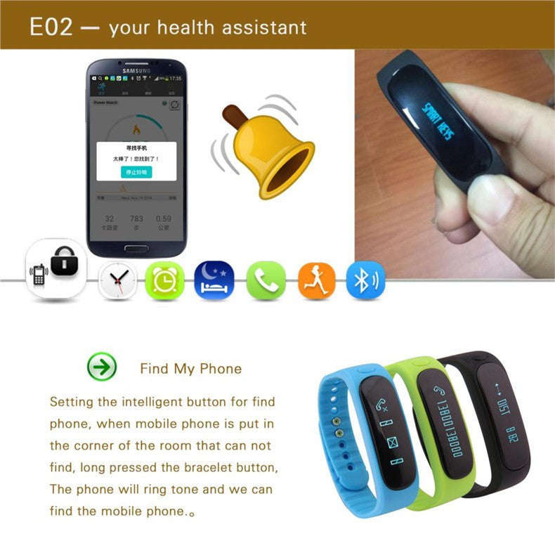 Bluetooth Smart Bracelet/Fitness Tracker - Black
