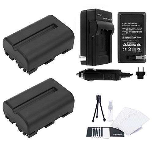 NP-FM500H Battery 2-Pack Bundle with Rapid Travel Charger and UltraPro Accessory Kit for Select Sony