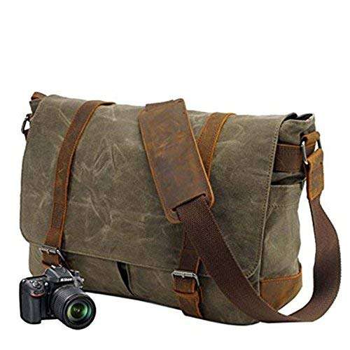 Y-DOUBLE Portable Waterproof Profession Canvas DSLR Digital Camera Bag Casual Shoulder Messenger Bag
