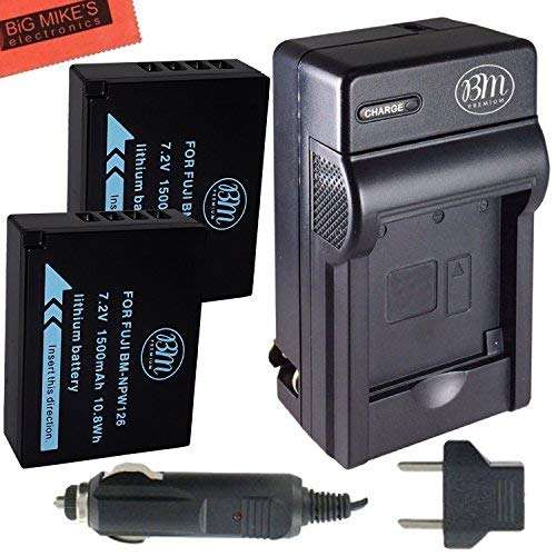 BM Premium 2 NP-W126S Batteries and Charger for Fujifilm FinePix X-A5, X-H1, X-A10, X100F, X-T10, X-