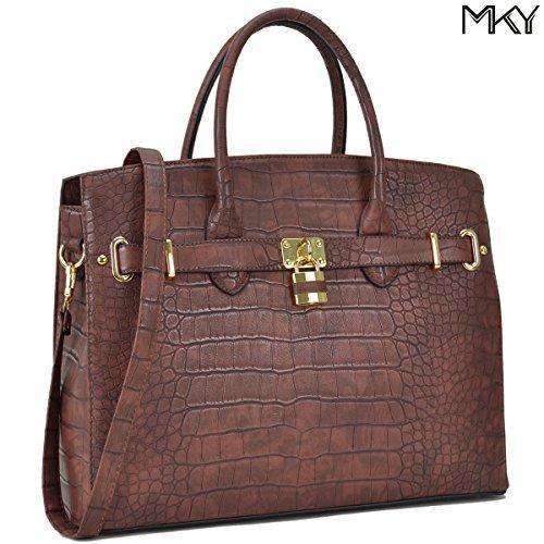 Women Large Handbag Designer Purse 2 Pieces Set Leather Satchel Top Handle Shoulder Bag