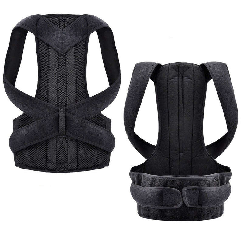 Back Pain Posture Corrector - Medium / Plain Black