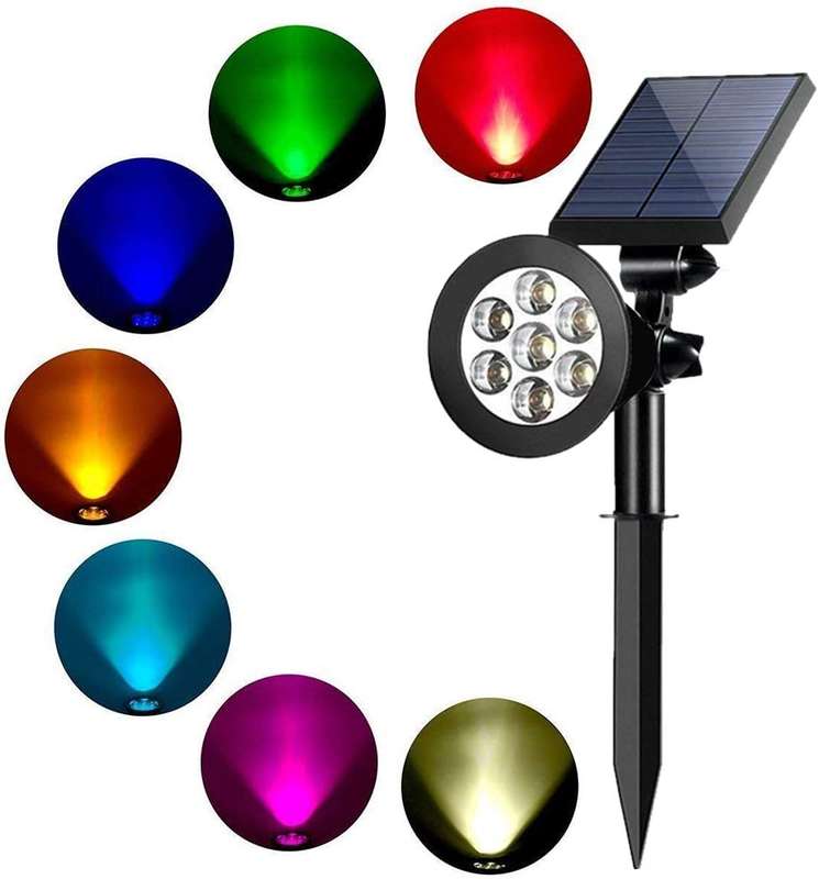 Solar Colorful LED Lawn Spotlight Lamp