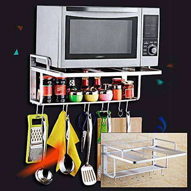Microwave Oven Rack 2 Tier Storage Rack Microwave Oven Shelf Kitchen Supplies