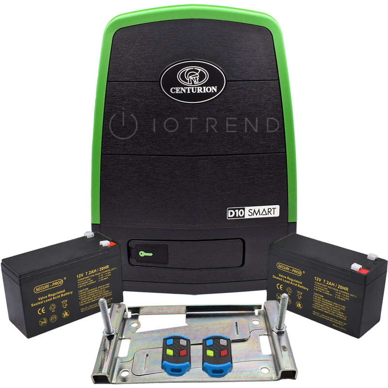 Centurion D10 SMART Gate Motor with Batteries and Base Plate