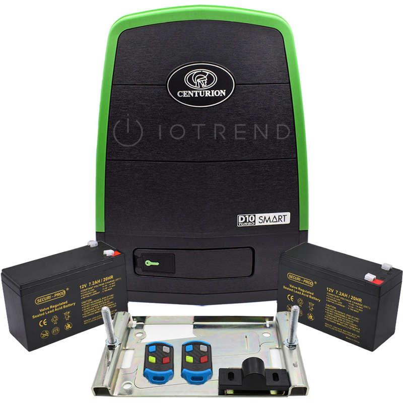 Centurion D10 Turbo SMART Gate Motor with Batteries and Base Plate