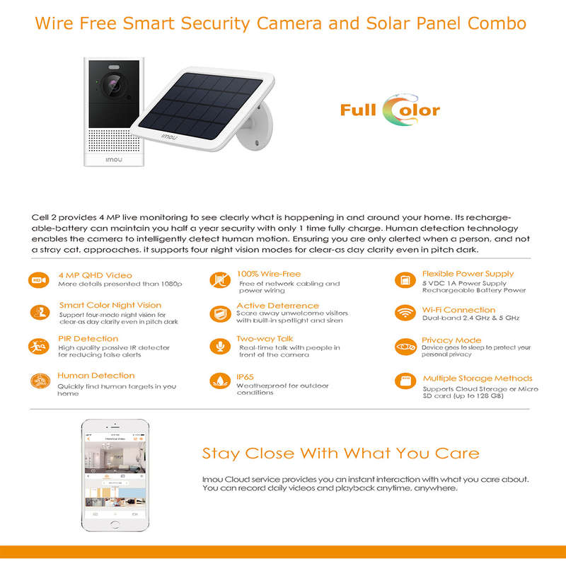 Imou Cell 2 4MP Battery Operated Wi-Fi Camera + Solar Panel Kit