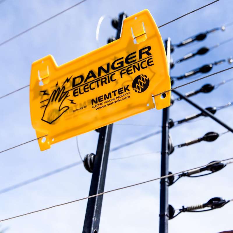 Nemtek Electric Fence Warning Sign Large