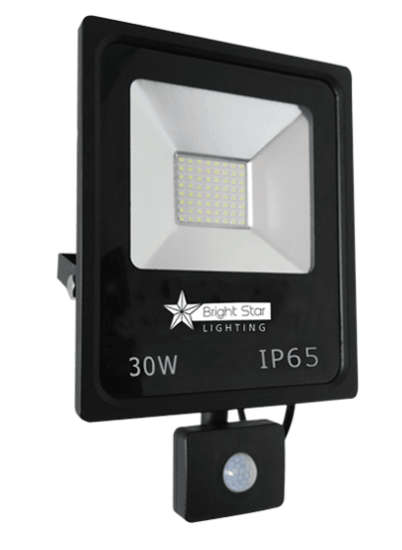 30 Watt LED Floodlight with Motion Sensor 6000K 1500 Lumens