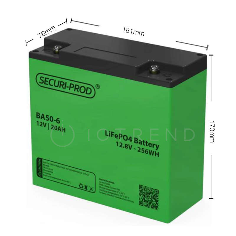 SECURI-PROD 12V 20AH LITHIUM LIFEPO4 BATTERY