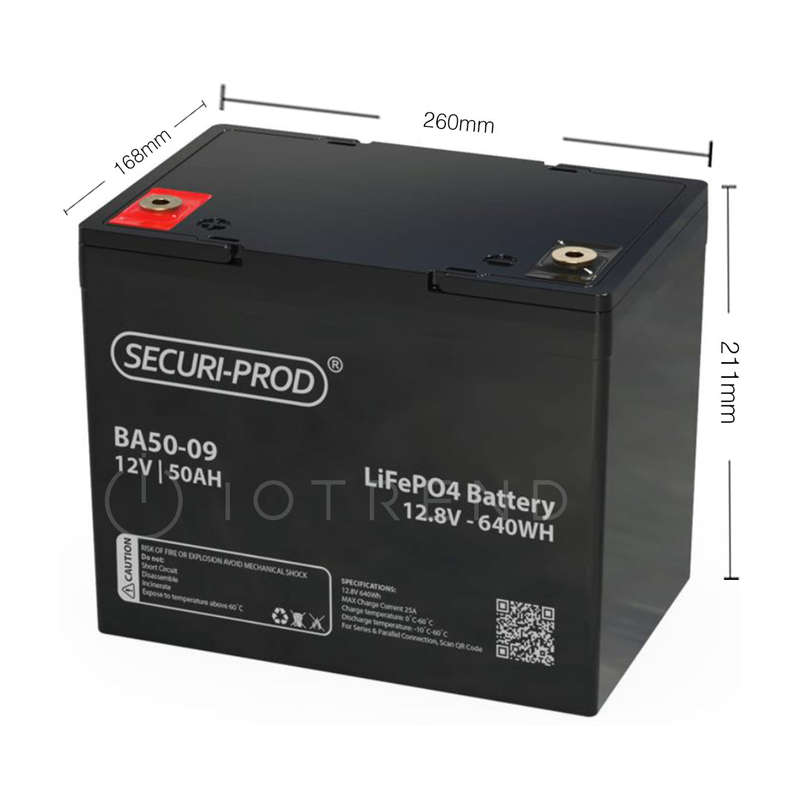 Securi-Prod Lithium (LiFePO4) Battery 12.8V 50AH