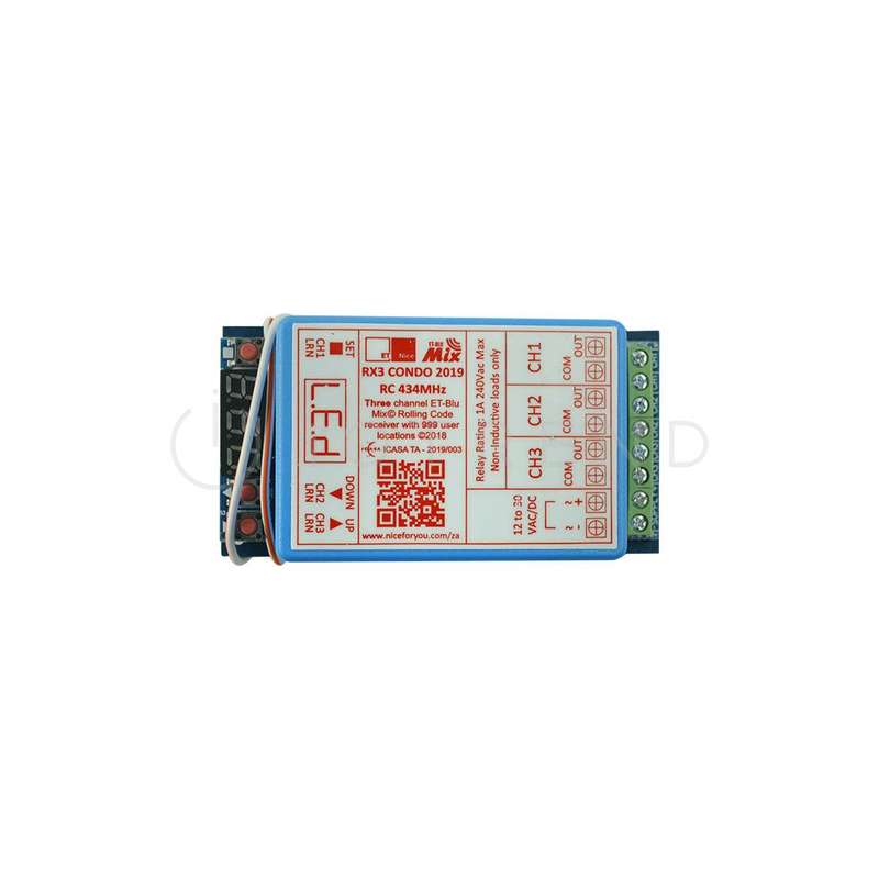 ET 3 Channel Rolling Code Receiver Condo 434mHz