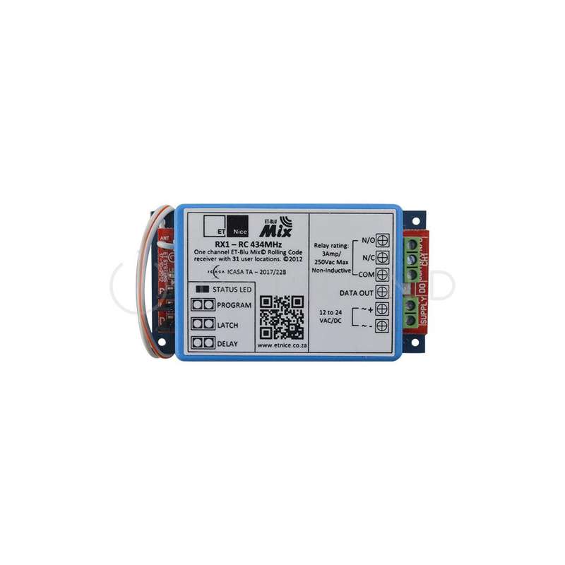 ET Rx 1 Channel Rolling Code 434 Blue