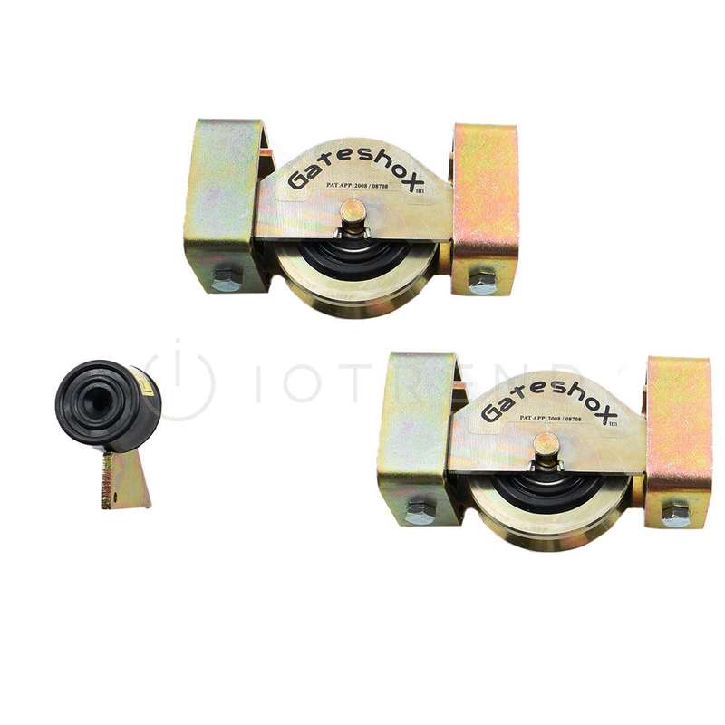 GateshoX Sliding Gate Wheel Set 80mm Electroplated Including End Stopper