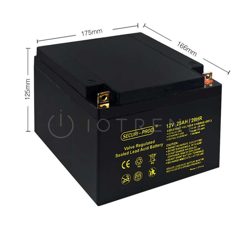 Securi-Prod Rechargeable Sealed Lead Battery 12V 25AH