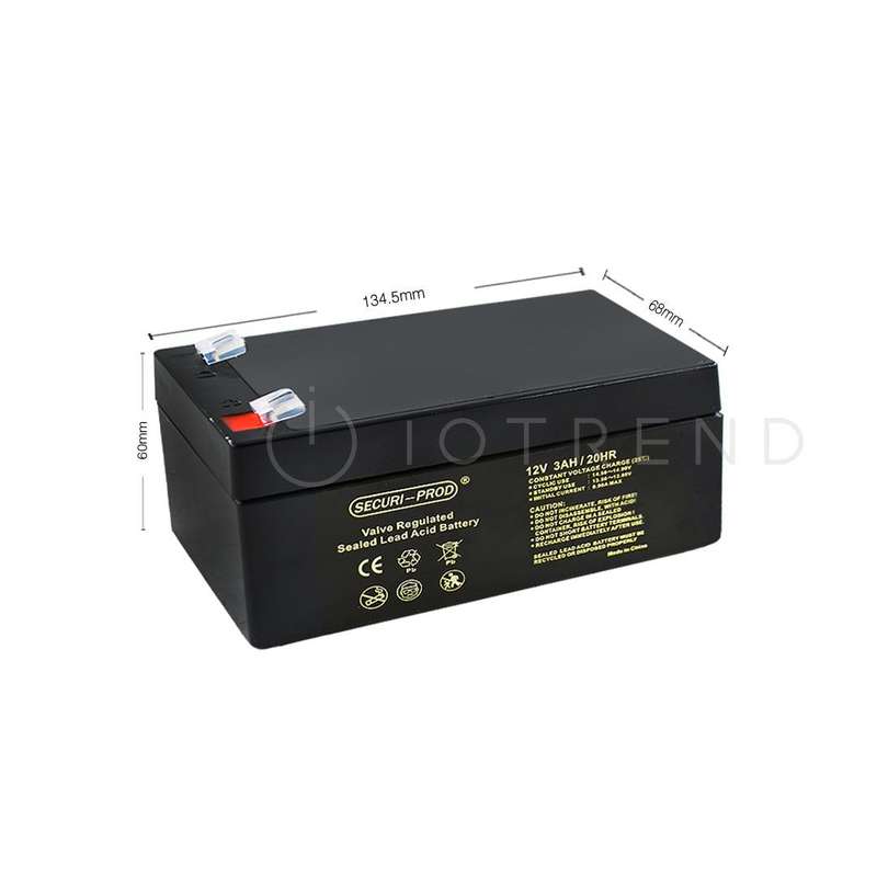Securi Prod Rechargeable Sealed Lead Acid Battery 12V 3AH