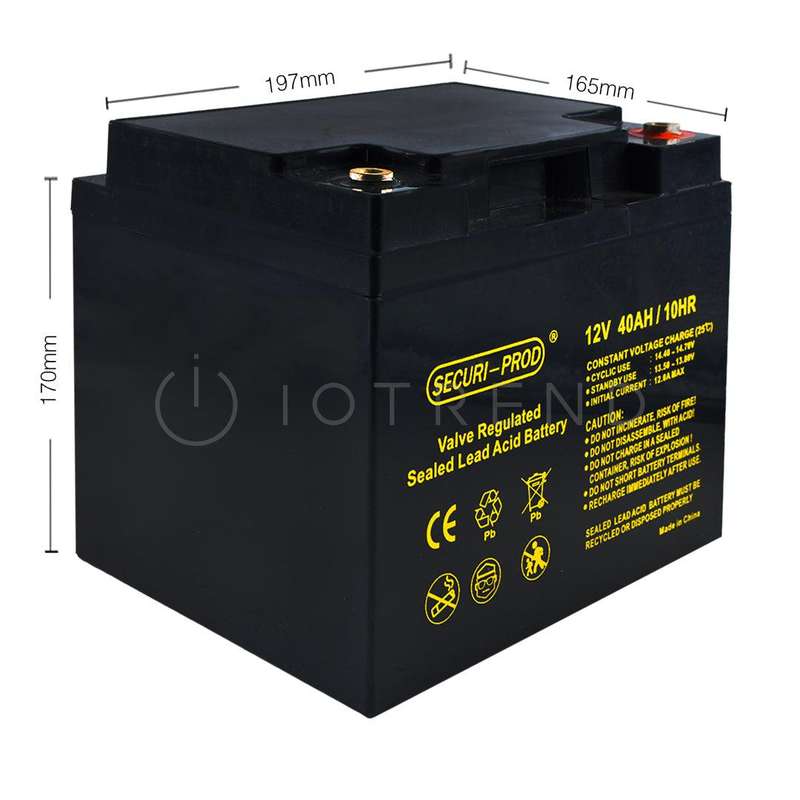Securi-Prod Rechargeable Sealed Lead Battery 12V 40AH