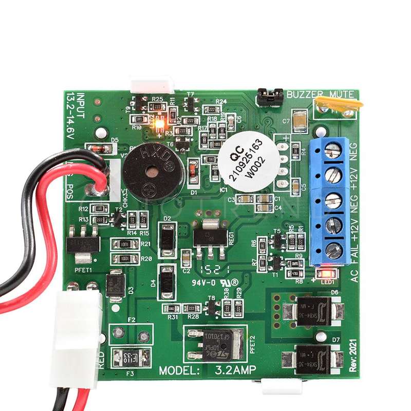 SherloTronics Battery Backup Power Supply 12V 3.2 Amp with Securi Prod 7.2Amp Battery