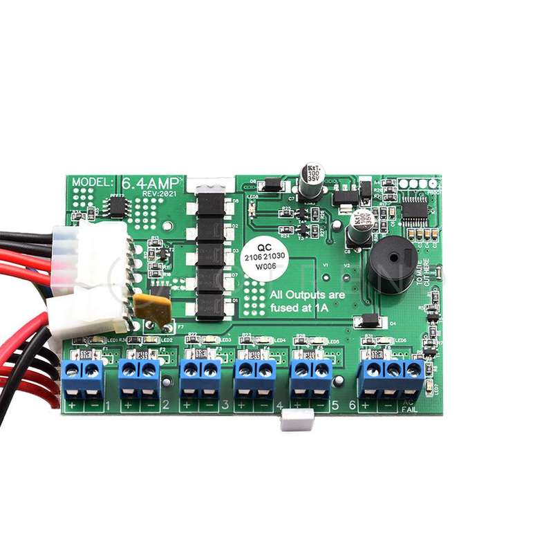SherloTronics Battery Backup Power Supply 12V 6.4 Amp with Securi Prod 18Amp Battery