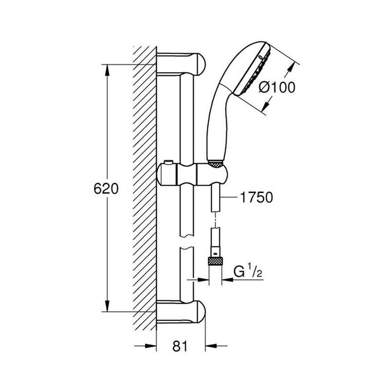 GROHE Tempesta 100 Shower Rail Set