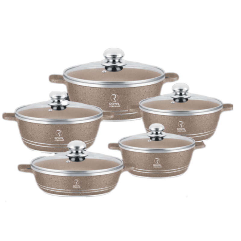 10 Piece Aluminum Pot Set  Granite Finish